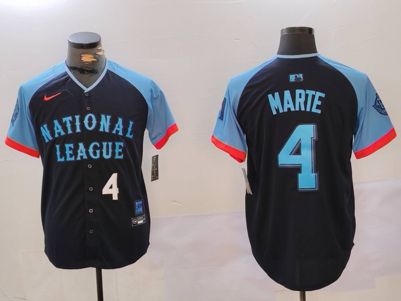 Men Arizona Diamondback 4 Marte Blue All star 2024 Nike MLB Jersey style 4
